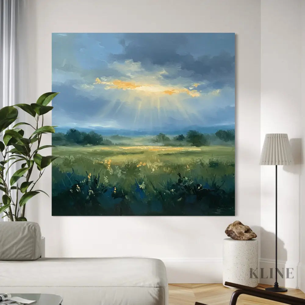 Morning’s Glimmer - Hand Painting Sonnenaufgangsgemälde