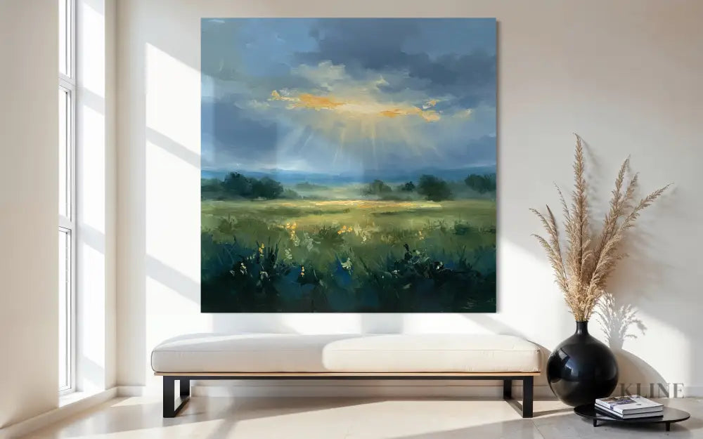 Morning’s Glimmer - Hand Painting Sonnenaufgangsgemälde