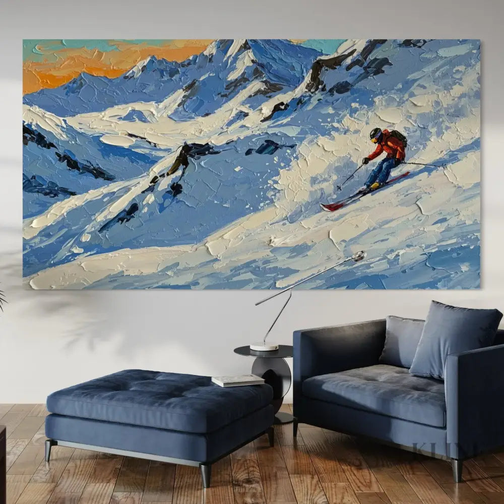 Mountain Momentum 1 - Hand Painting Arte de pared de montañas