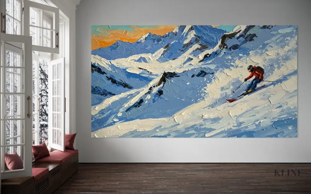 Mountain Momentum 1 - Hand Painting Arte de pared de montañas