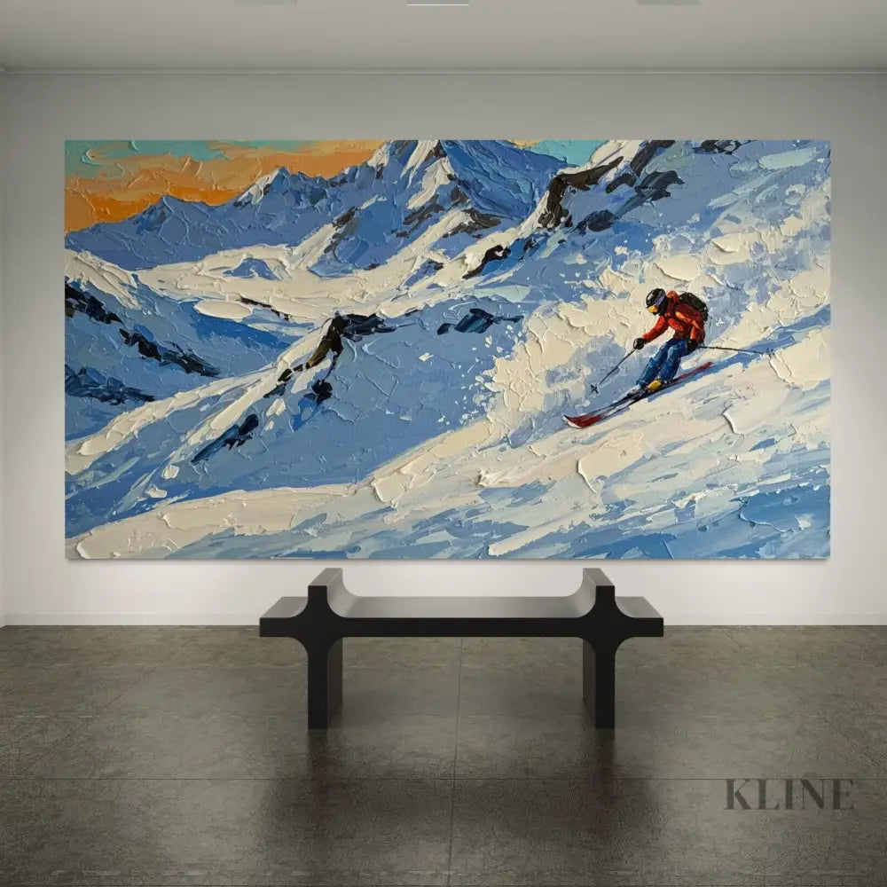 Mountain Momentum 1 - Hand Painting Arte de pared de montañas