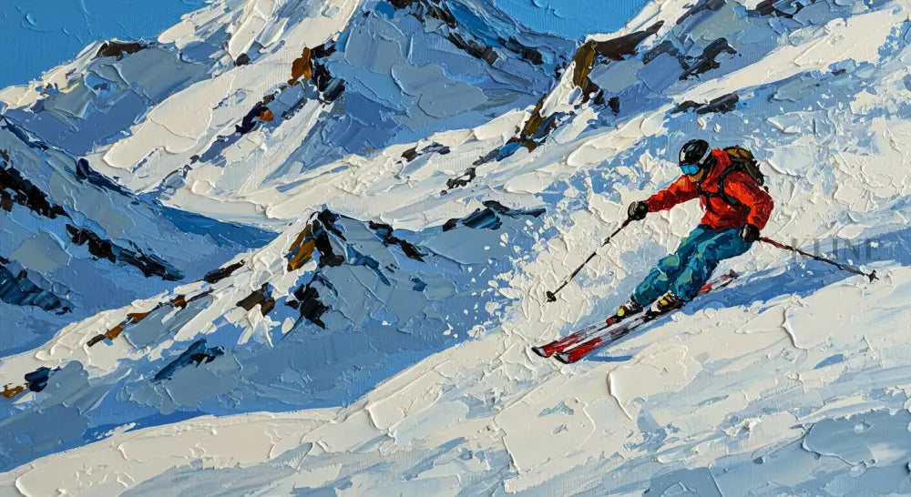 Mountain Momentum 2 - Hand Painting Arte de pared de montañas