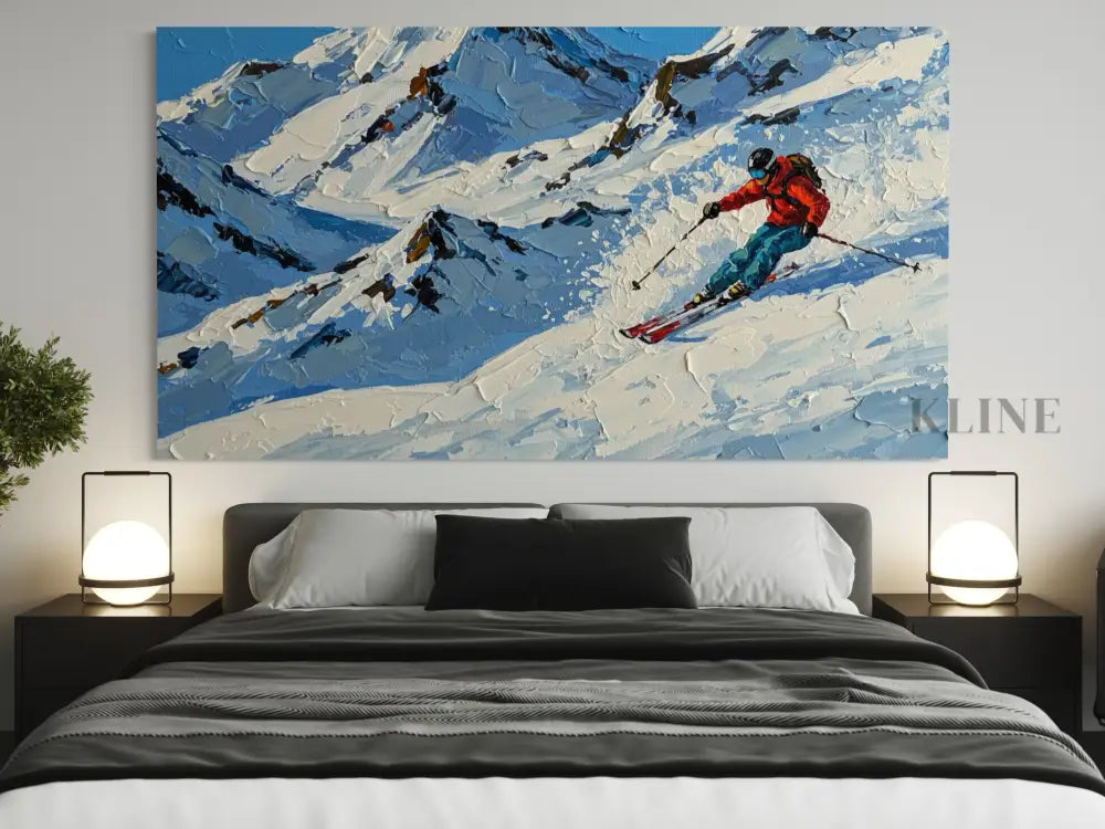 Mountain Momentum 2 - Hand Painting Arte de pared de montañas