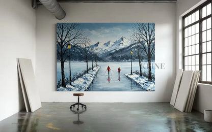 Mountain Reflections in Ice - Hand Painting