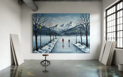 Mountain Reflections in Ice - Hand Painting