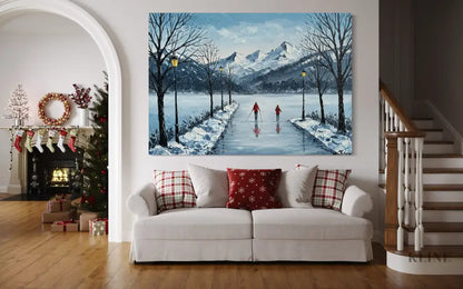 Mountain Reflections in Ice - Hand Painting