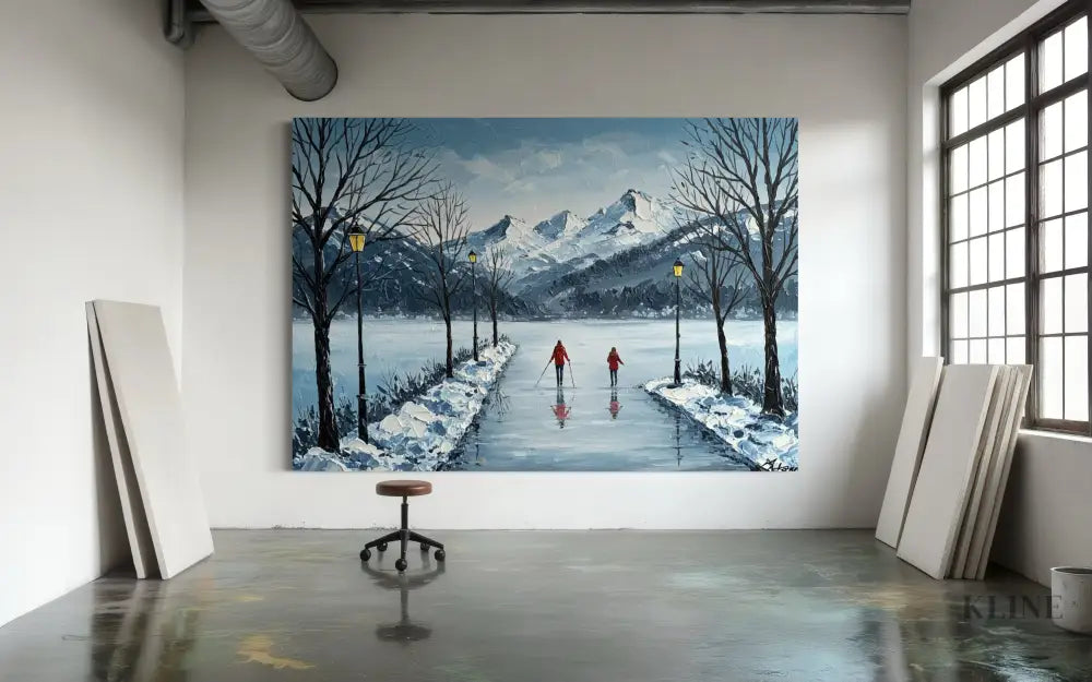 Mountain Reflections in Ice - Hand Painting