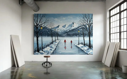 Mountain Reflections in Ice - Hand Painting