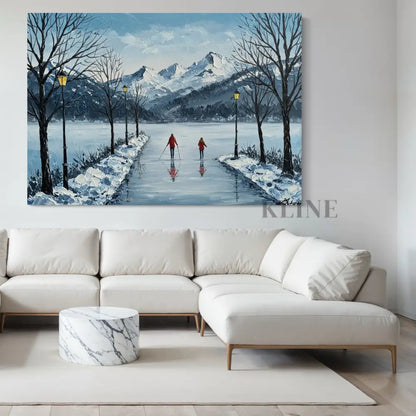 Mountain Reflections in Ice - Hand Painting