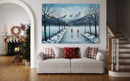 Mountain Reflections in Ice - Hand Painting