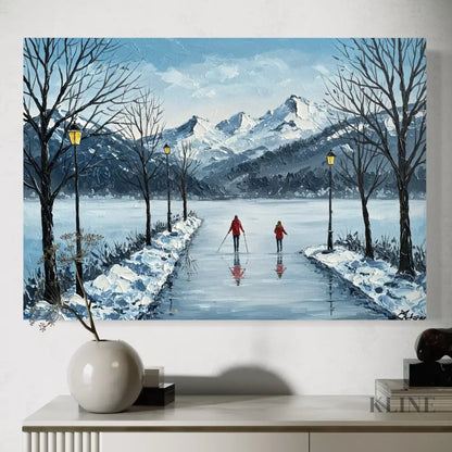 Mountain Reflections in Ice - Hand Painting