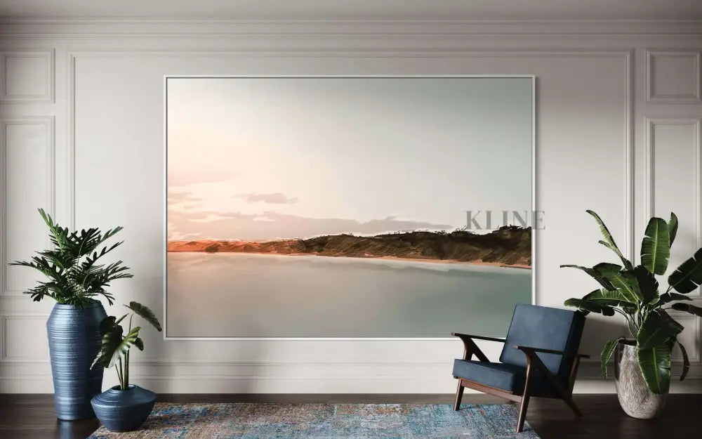 Muirs Beach custom size wall art by Kline Collective, hand-painted with non-toxic acrylics, framed and ready to hang. Art mural de salon