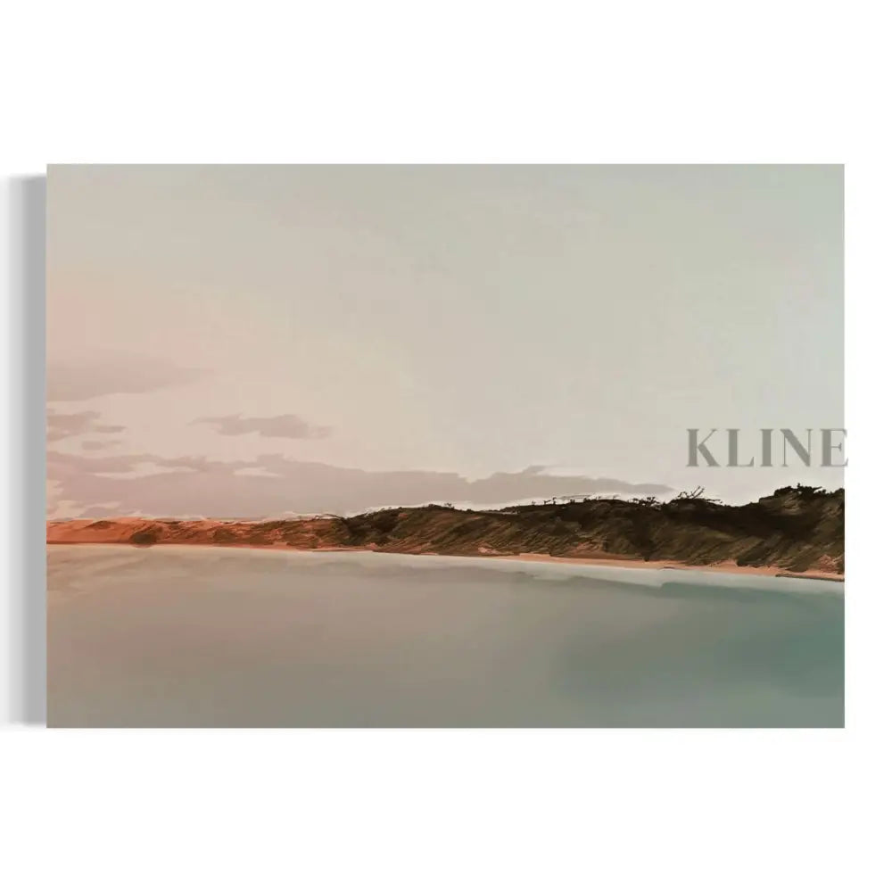 Muirs Beach custom hand-painted wall art by Amanda Bosveld, featuring serene coastal scenery in soft colors. Pinturas del atardecer