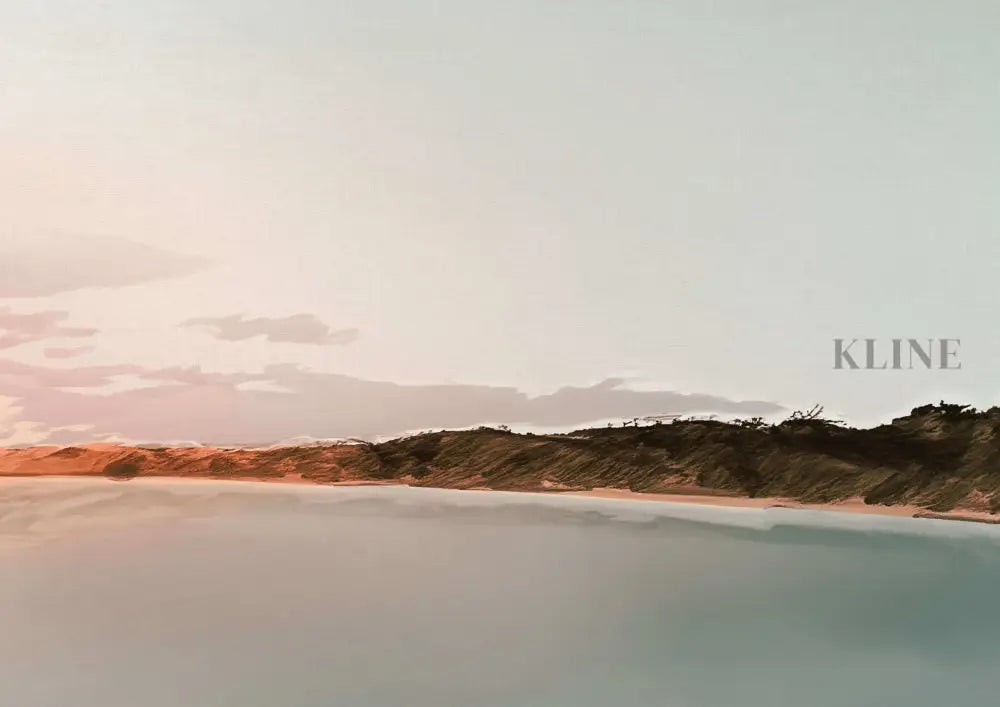 Hand-painted artwork of Muirs Beach at sunset, showcasing serene landscapes by Kline Collective, ready to hang.