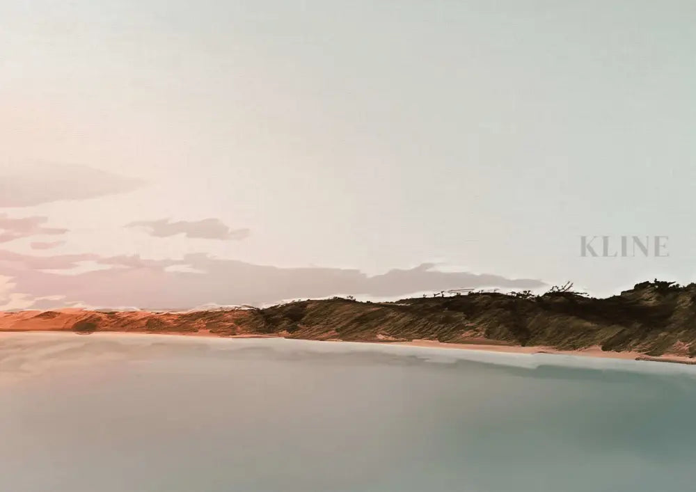 Hand-painted artwork of Muirs Beach at sunset, showcasing serene landscapes by Kline Collective, ready to hang. Amanda Bosveld