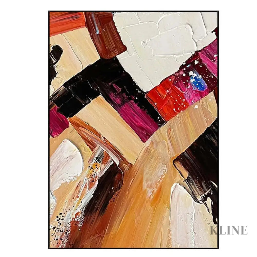 Multicolor and Red Wine Color Textured Painting - Hand Painting 