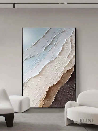 Multicolor Cool Blue Seascape Textured Wall Art - Hand Painting