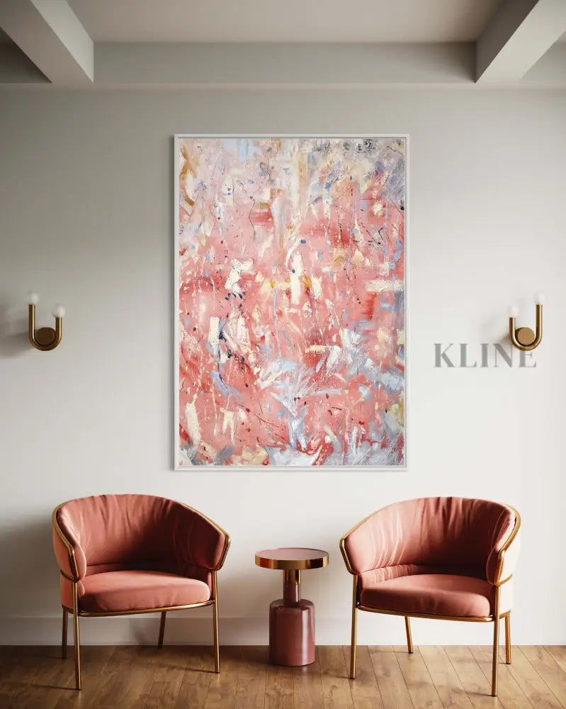 Multicolor Pink Abstract Art - Hand Painting