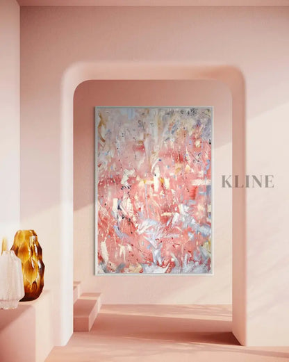 Multicolor Pink Abstract Art - Hand Painting