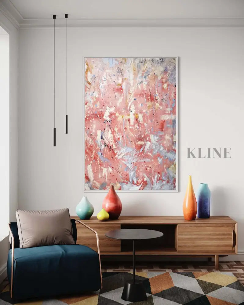 Multicolor Pink Abstract Art - Hand Painting