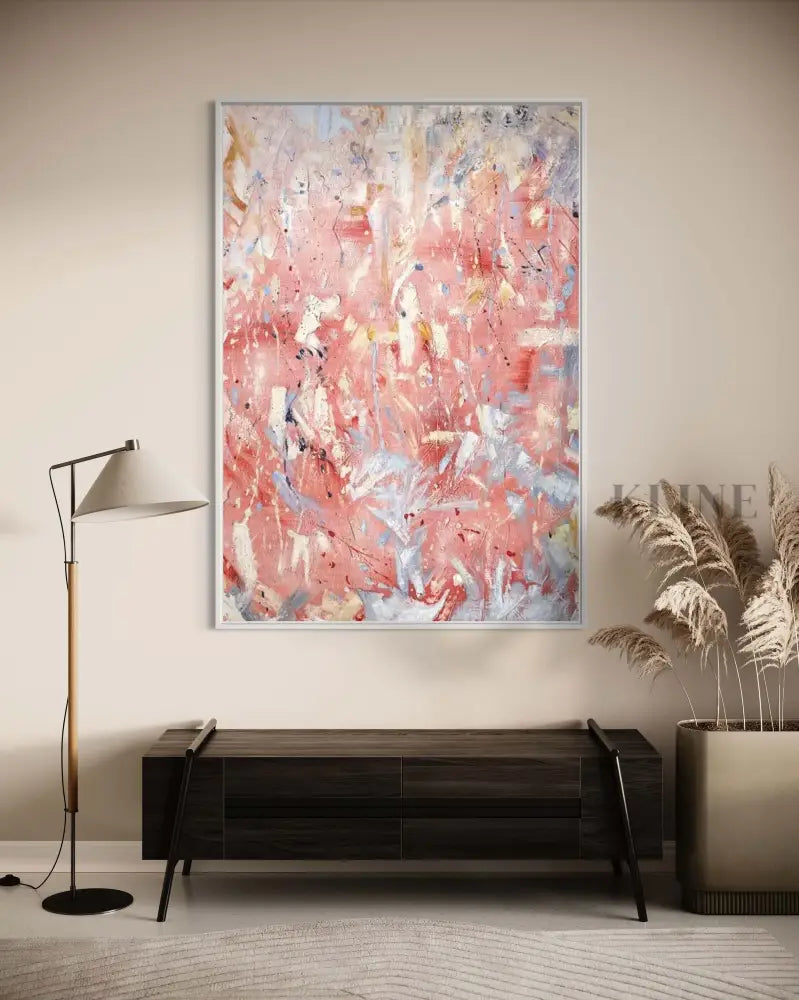 Multicolor Pink Abstract Art - Hand Painting لوحات فنية ولوحات جدارية عمودية