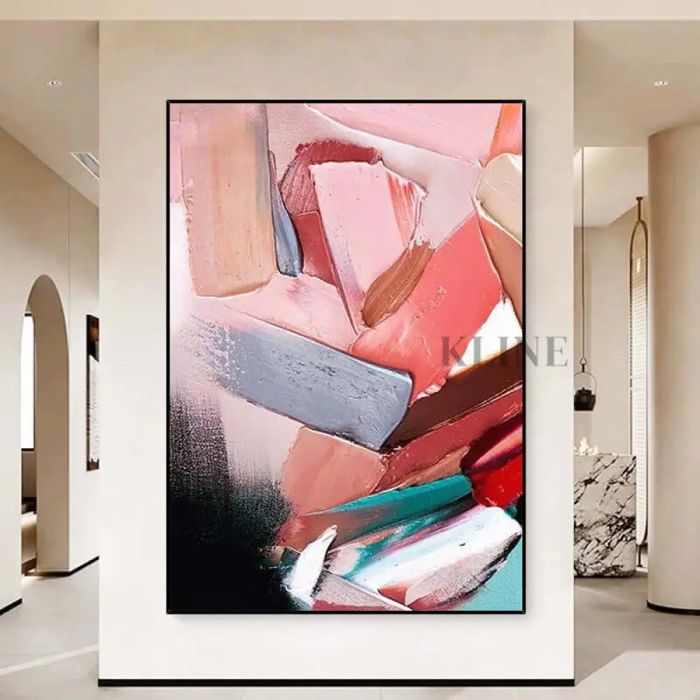 Multicolored Heavy Textured Wall Art - Hand Painting Art mural sur toile