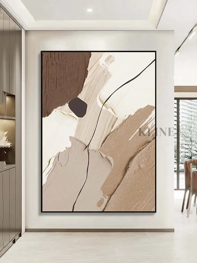 Multicolored Neutral Wall Art - Hand Painting ダイニングルームのウォールアート