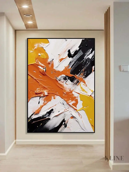 Multicolored Splashy Textured Wall Art - Hand Painting