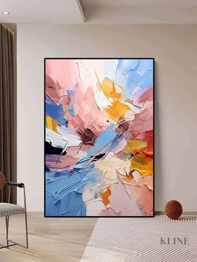 Multicolored Textured Wall Art - Hand Painting