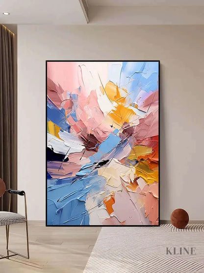 Multicolored Textured Wall Art - Hand Painting
