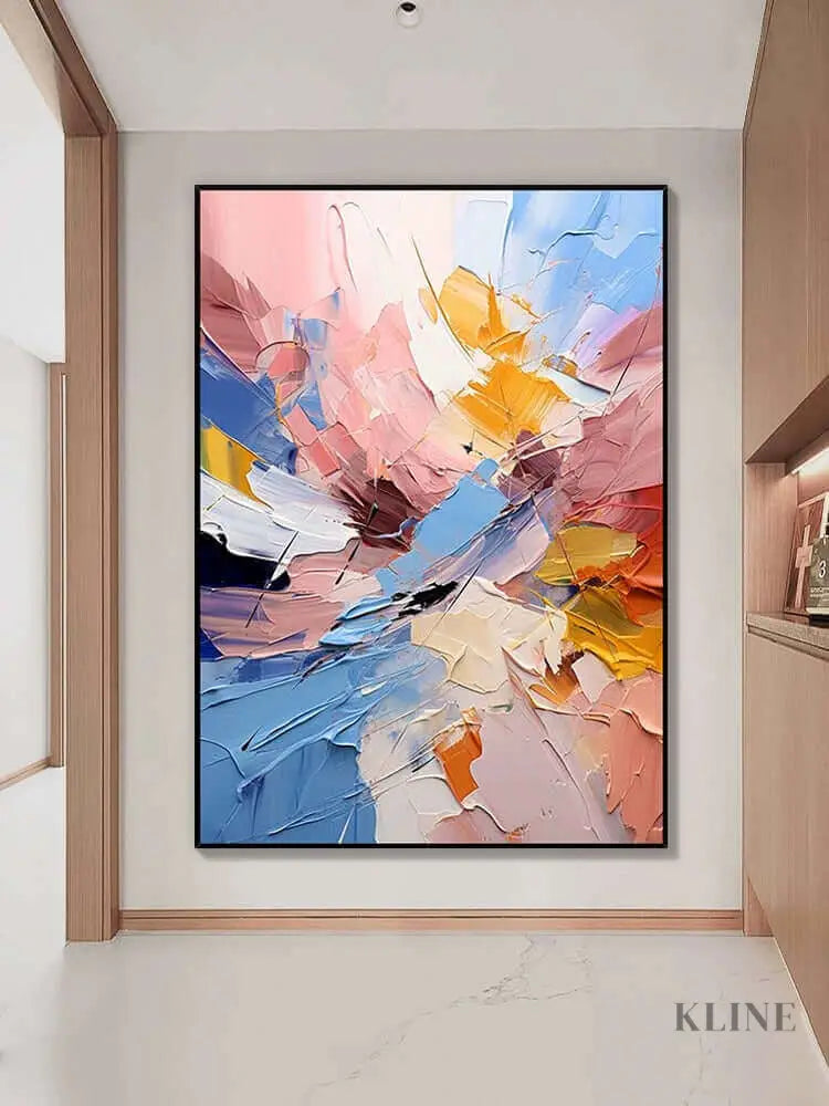 Multicolored Textured Wall Art - Hand Painting 