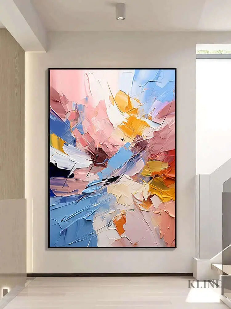 Multicolored Textured Wall Art - Hand Painting 
