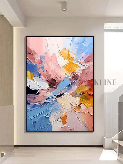 Multicolored Textured Wall Art - Hand Painting