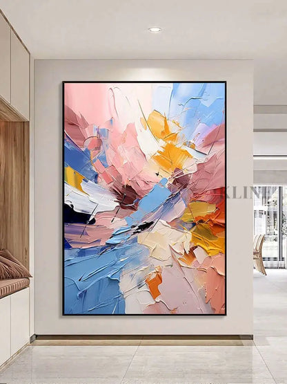 Multicolored Textured Wall Art - Hand Painting