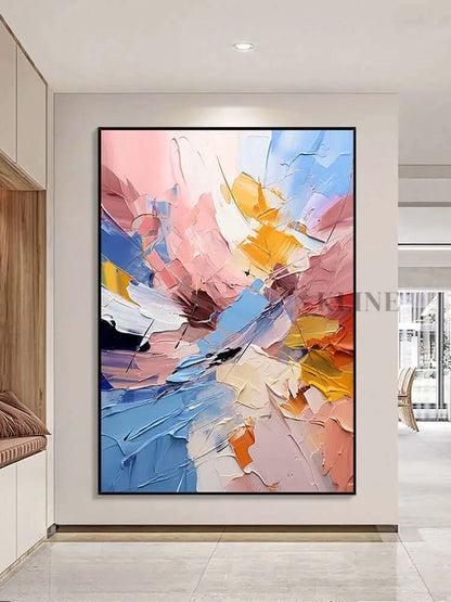 Multicolored Textured Wall Art - Hand Painting