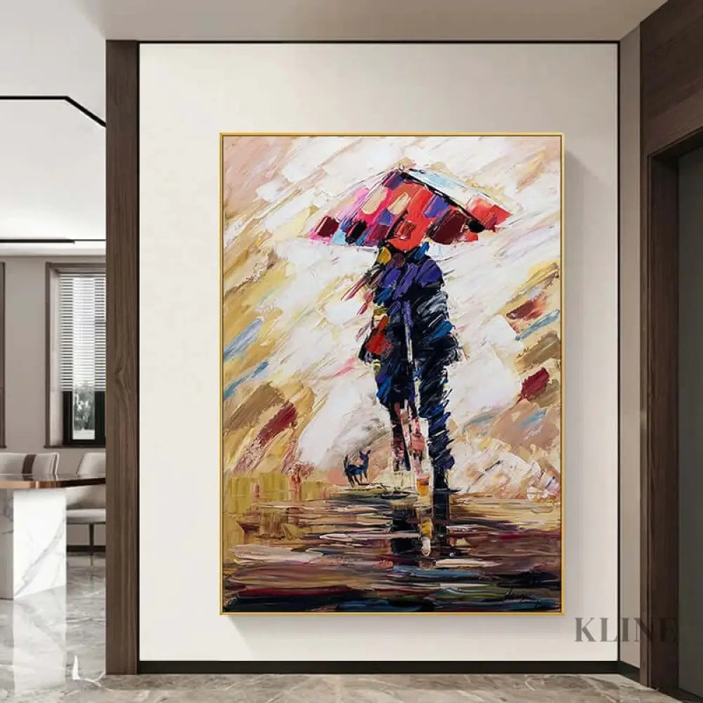 Mysterious Lovers Abstract Painting - Hand Painting