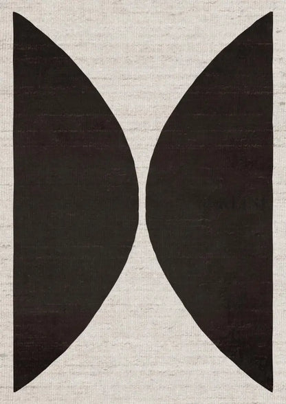 Natural Half Circles Black - Hand Painting