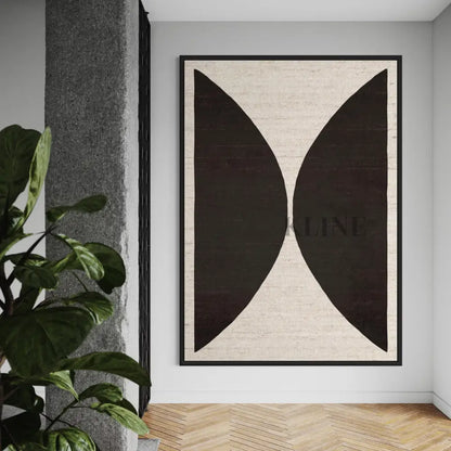 Natural Half Circles Black - Hand Painting