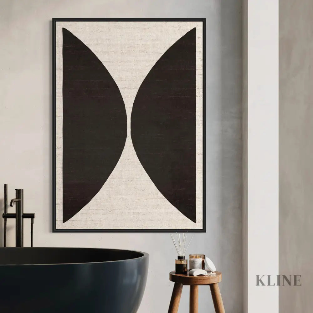 Natural Half Circles Black - Hand Painting