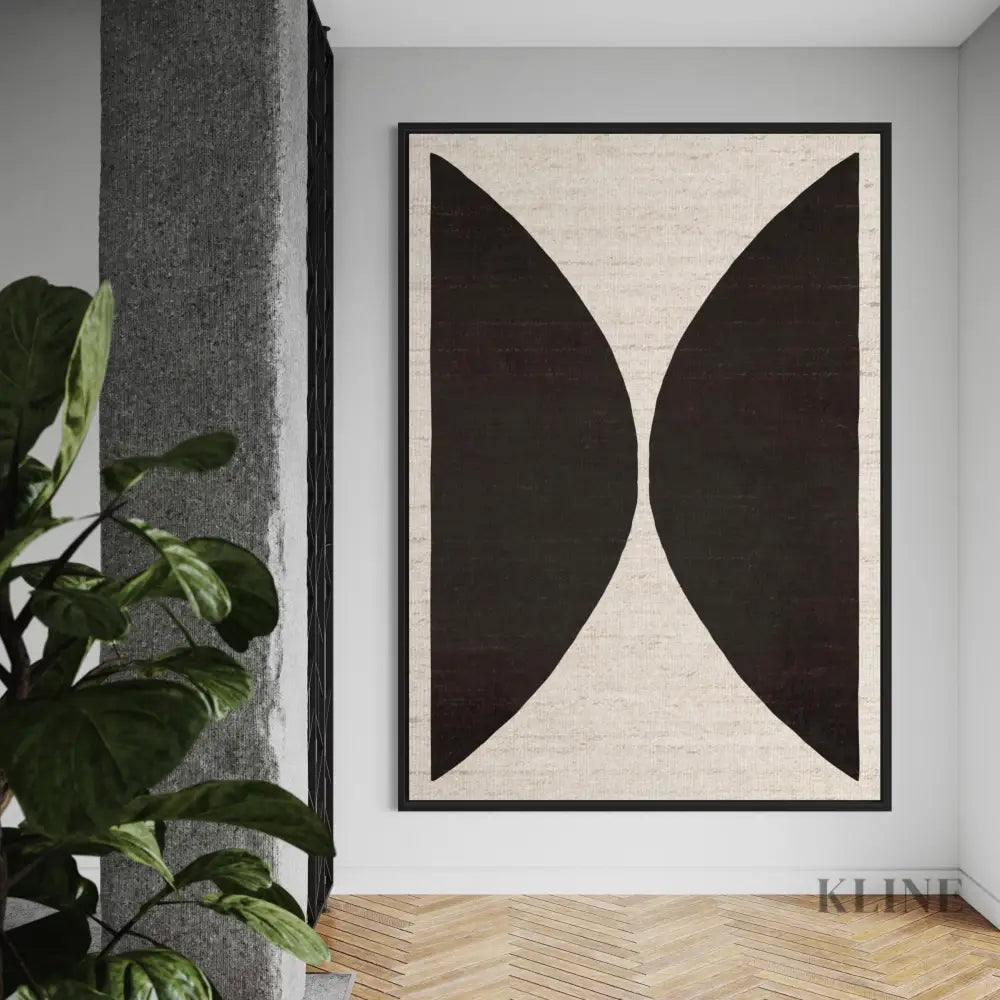 Natural Half Circles Black - Hand Painting モダンで現代的なウォールアート
