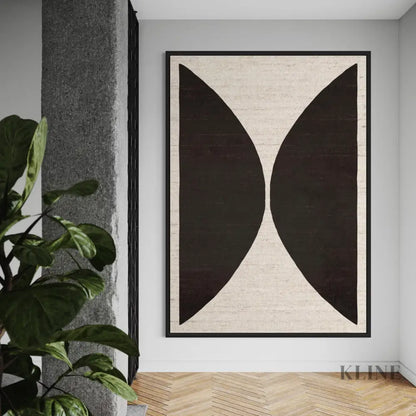 Natural Half Circles Black - Hand Painting