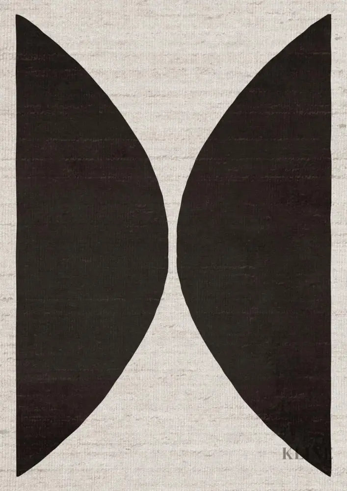 Natural Half Circles Black - Hand Painting
