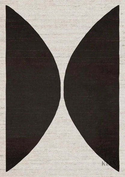 Natural Half Circles Black - Hand Painting