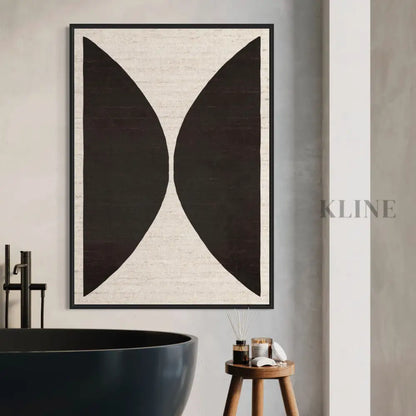 Natural Half Circles Black - Hand Painting