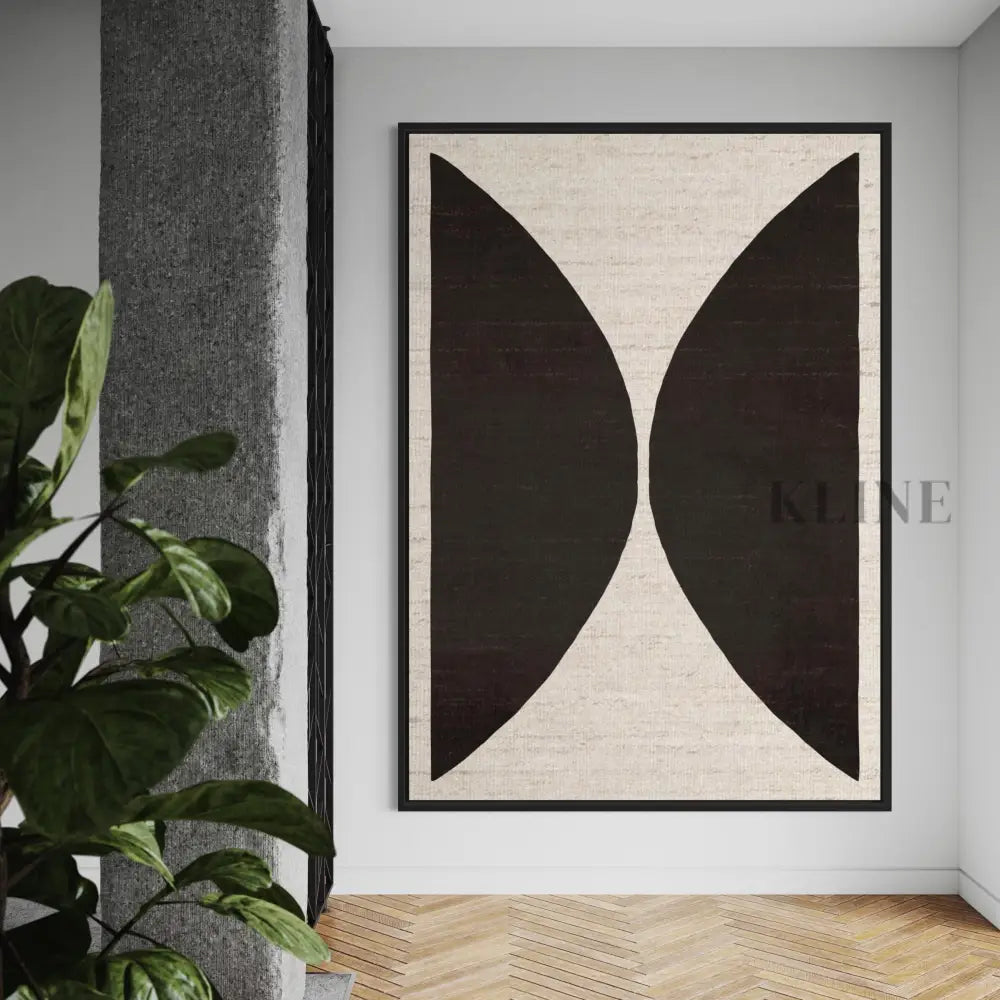 Natural Half Circles Black - Hand Painting
