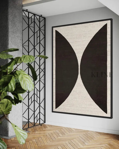 Natural Half Circles Black - Hand Painting