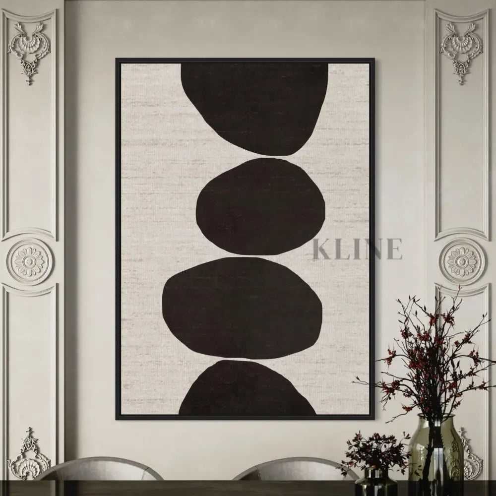 Natural Stacked Stones Black - Hand Painting