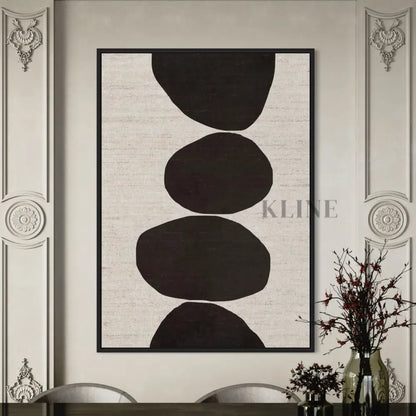 Natural Stacked Stones Black - Hand Painting