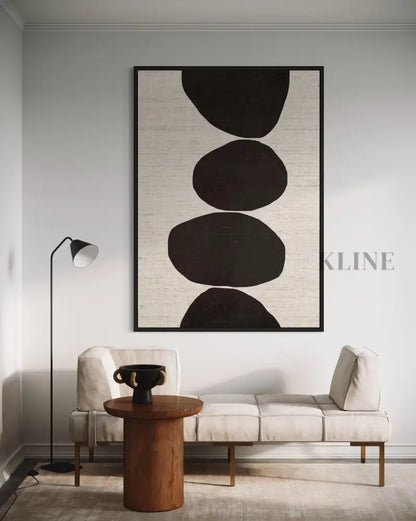 Natural Stacked Stones Black - Hand Painting