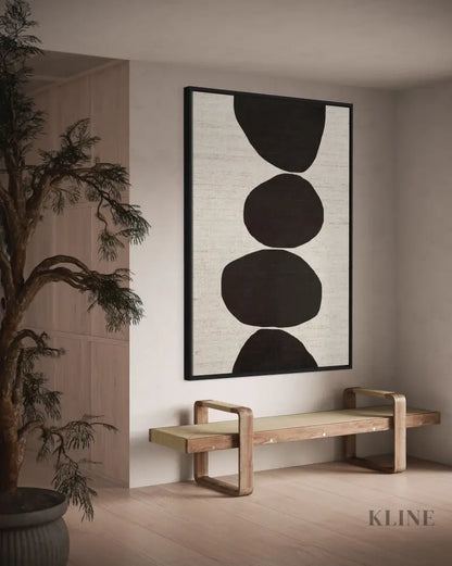 Natural Stacked Stones Black - Hand Painting